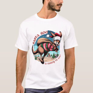 Camiseta El canguro gracioso de Santa Hat navidad animales