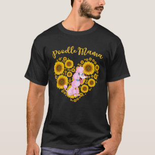 Camiseta El caniche del corazón del girasol Día de la madre