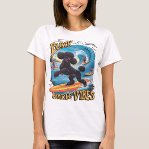 Camiseta El caniche negro acuático: Surfing the Big Wave