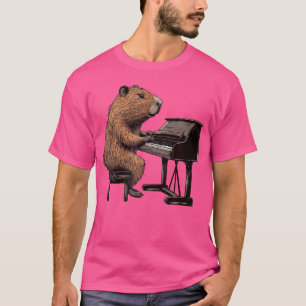 Camiseta El capibara interpretando música de piano