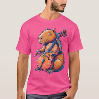 Camiseta El capibara juega a Cello Capybaras