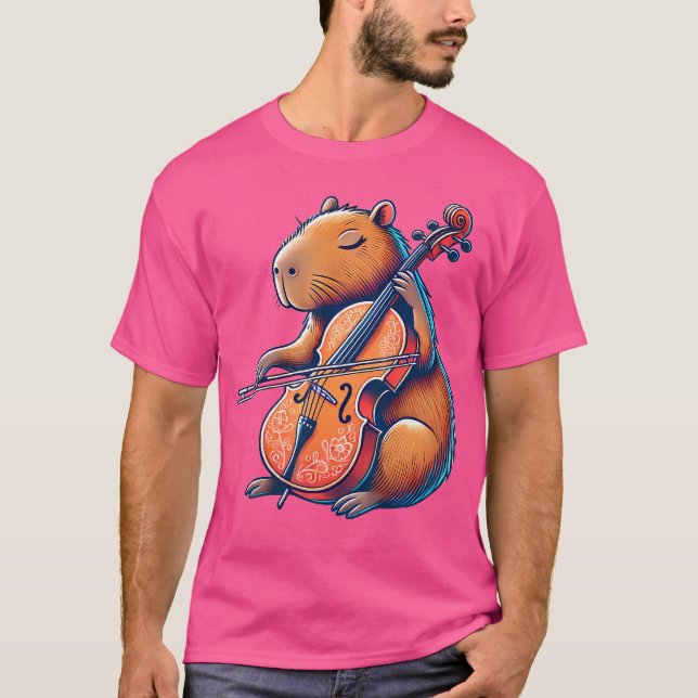 Camiseta El capibara juega a Cello Capybaras (Anverso)
