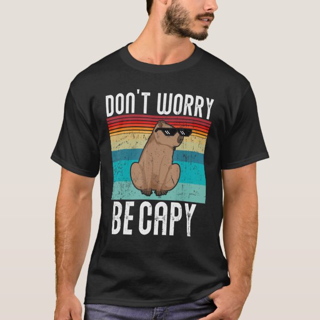 Camiseta El capibara retro gracioso no se preocupa por ser  (Anverso)