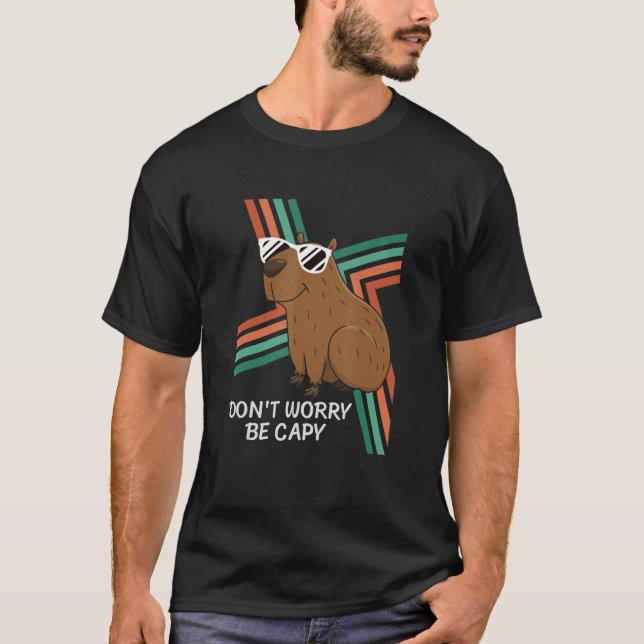 Camiseta El capibara retro roedor no se preocupa por ser ca (Anverso)