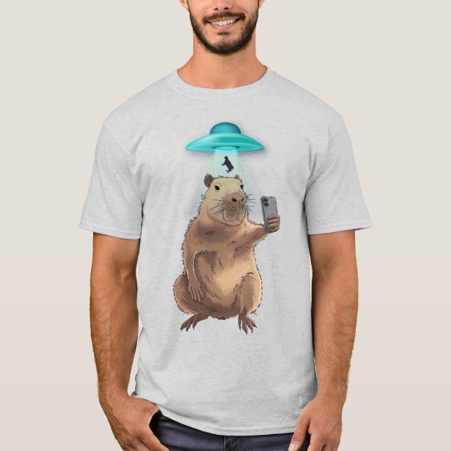 Camiseta El capibara se toma selfie con OVNIs extranjeros (Anverso)