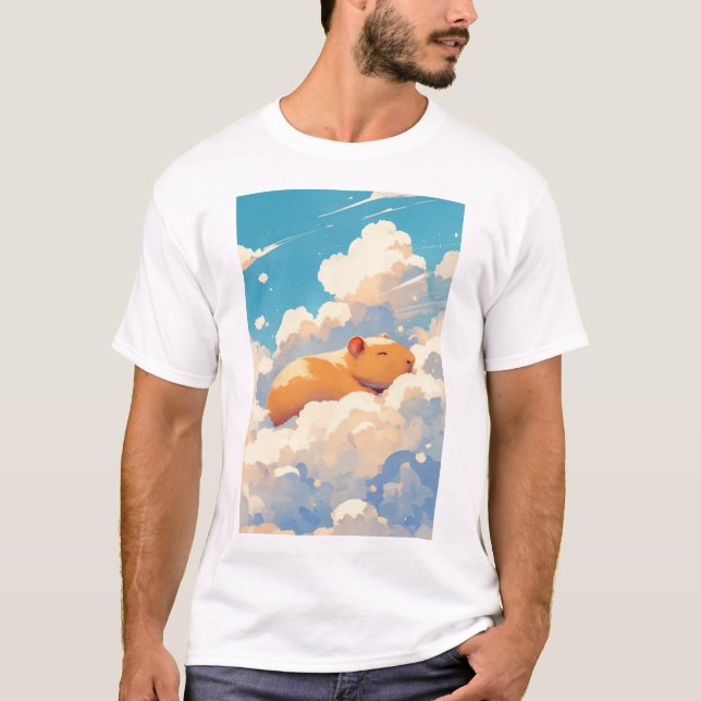 Camiseta El capibara soñando en las nubes (Anverso)