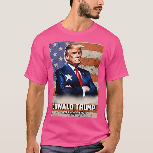 Camiseta El capitán Donald Trump 13 se impone a Nueva Améri (Anverso)