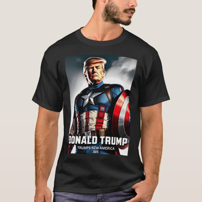 Camiseta El capitán Donald Trump 1 se impone a los nuevos E (Anverso)