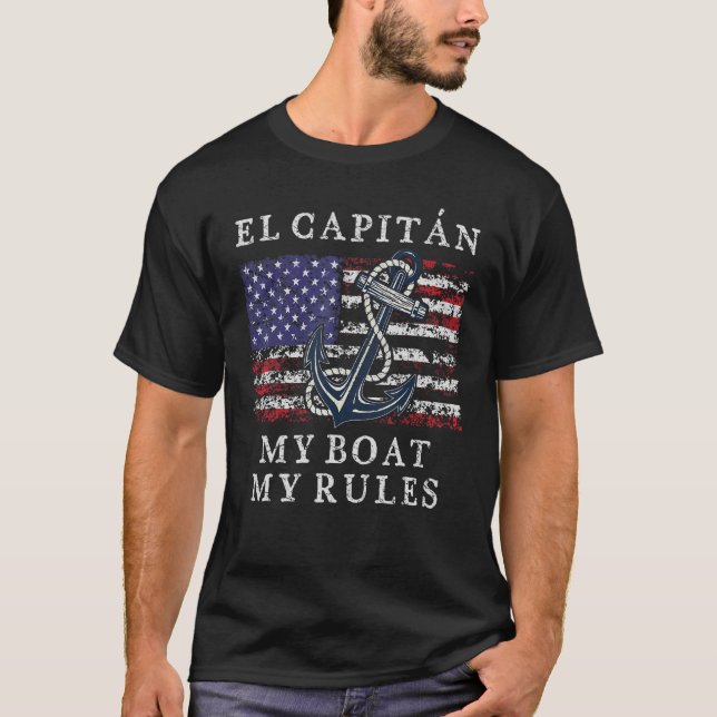 Camiseta El Capitán Mi Barco Mis Reglas Capitán 4 De (Anverso)