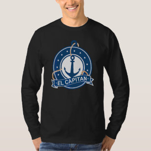 Camiseta El Capitán Nautical Blue Boating Anchate Saili