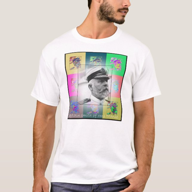 Camiseta El capitán Smith del arte pop del titánico (Anverso)