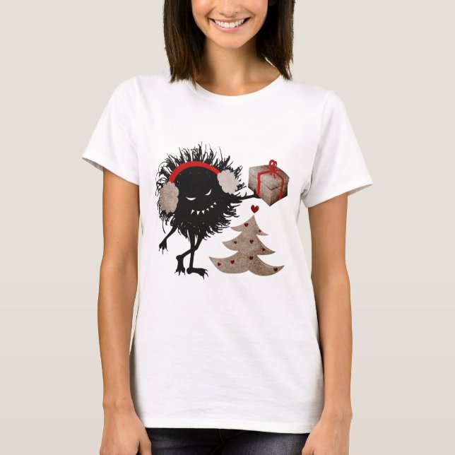 Camiseta El carácter malvado da el regalo de Navidad (Anverso)