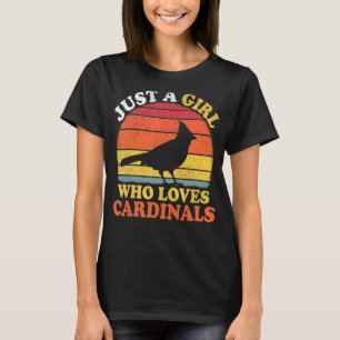 Camiseta El Cardenal Bird Vintage es sólo un Chica que ama