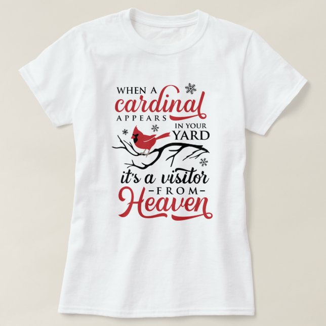 Camiseta El Cardenal Parece Visitante De Heaven Navidades T (Diseño del anverso)