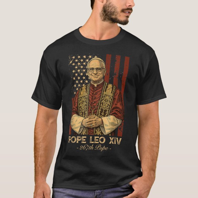Camiseta El cardenal Robert Francis Prevota al Papa Leo Xiv (Anverso)