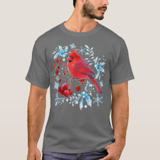 Camiseta El cardenal rojo Amantes de las aves Navidades de