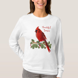 Camiseta El cardenal rojo de las mujeres de las vacaciones