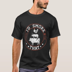 Camiseta El Carnicero Chef Bbq Fumador Id Fumar Ese Pozo De