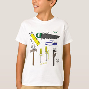 Camiseta El carpintero equipa arte caprichoso del dibujo