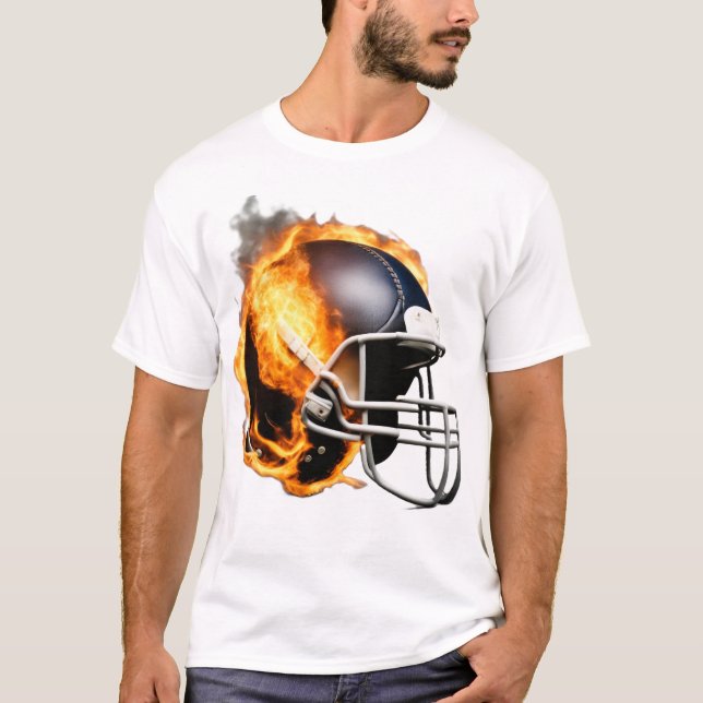Camiseta El Casco Estadounidense De Fútbol Se Incendió En E (Anverso)