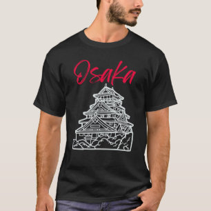 Camiseta El Castillo de Osaka en Japón esboza el punto de r