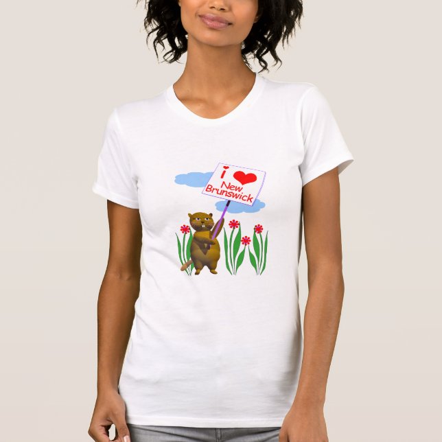 Camiseta El castor canadiense ama a Nueva Brunswick (Anverso)