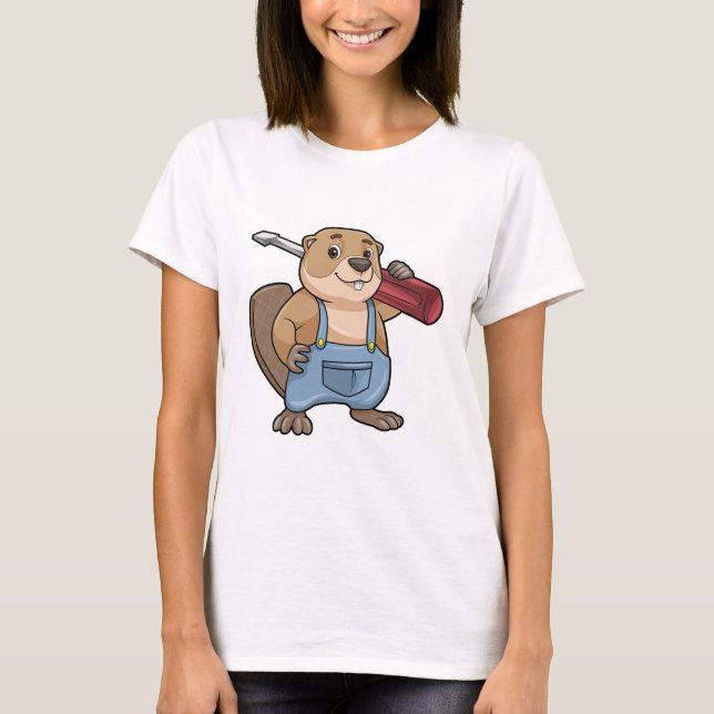 Camiseta El castor como artesano con llave (Anverso)