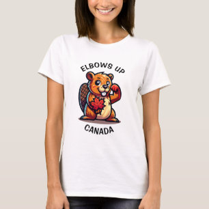 Camiseta El castor con una hoja de arce y los codos con Can
