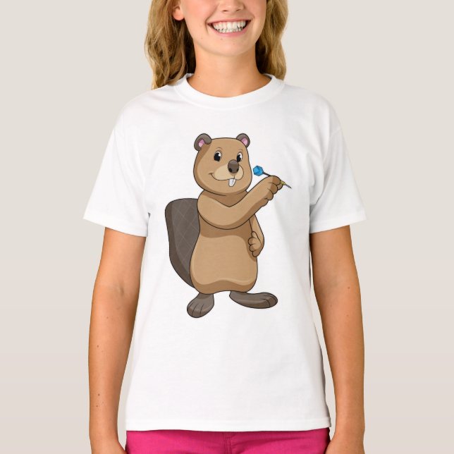 Camiseta El castor en Darts con Dart (Anverso)