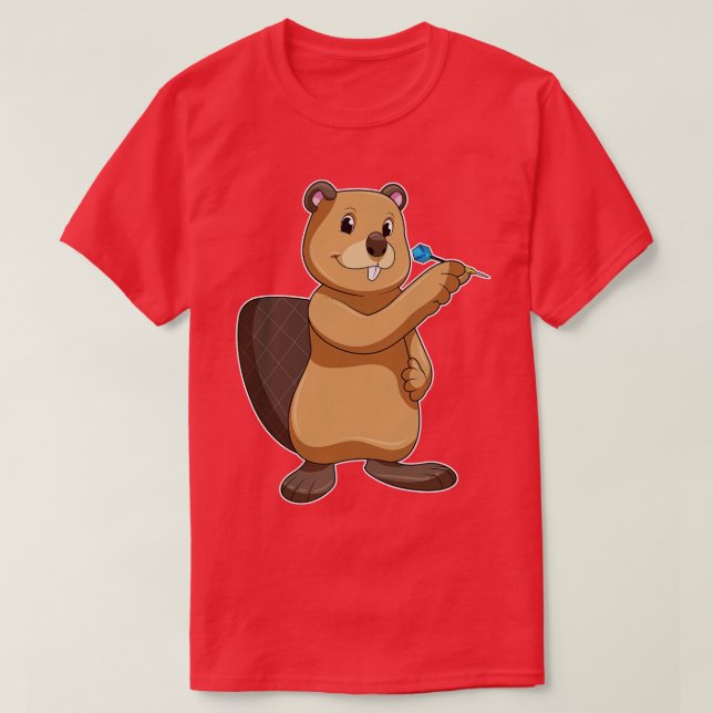 Camiseta El castor en Darts con Dart (Diseño del anverso)