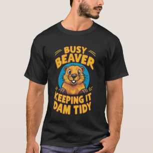 Camiseta El castor ocupado que lo mantiene a la presa Tidy