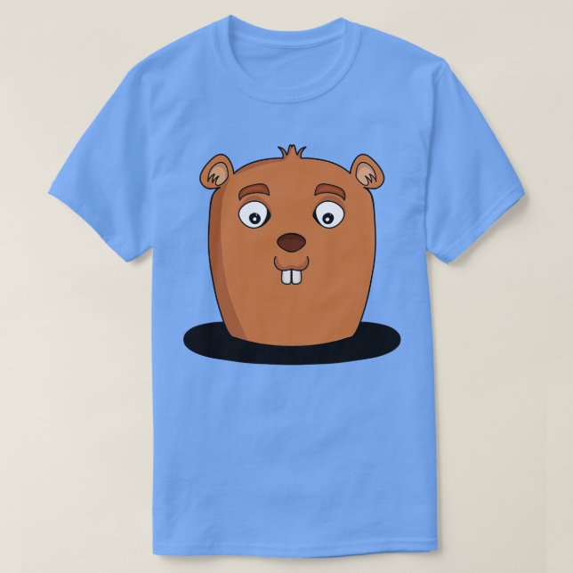 Camiseta El castor sale de un agujero (Diseño del anverso)