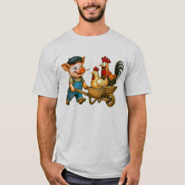 Camiseta El Cerdo Empuja al Pelotón de Aves