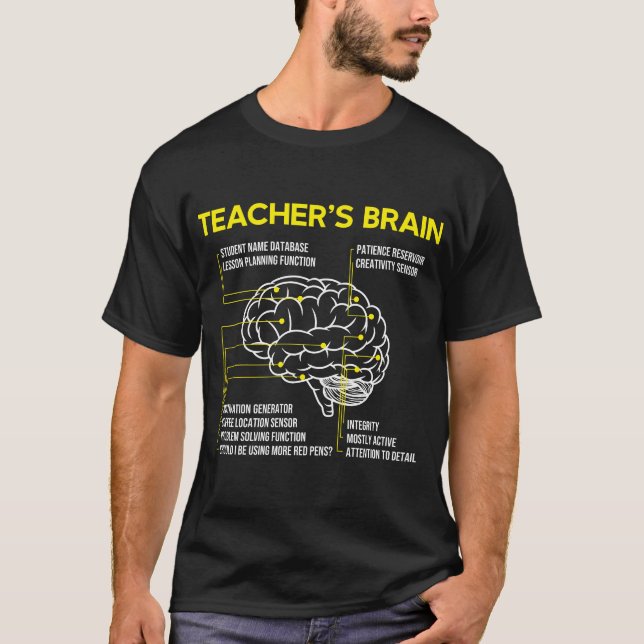Camiseta El cerebro del divertido profesor (Anverso)