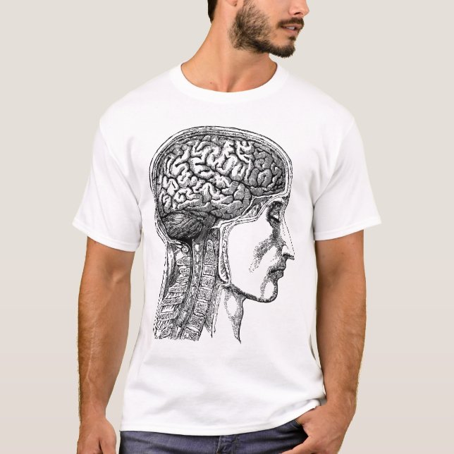 Camiseta El cerebro humano - grabado antiguo (Anverso)