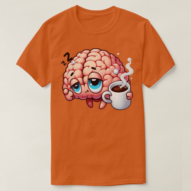 Camiseta El cerebro necesita café 1 (Diseño del anverso)