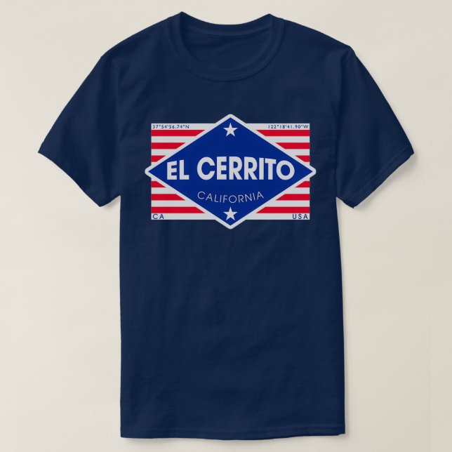 Camiseta El Cerrito California Diamond Flag (Diseño del anverso)