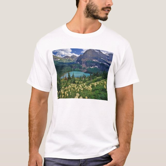 Camiseta El césped sobre el lago Grinnell en los muchos (Anverso)