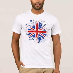 Camiseta El chapoteo BRITÁNICO de Union Jack colorea la