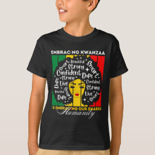 Camiseta El Chica africano que adopta Kwanzaa es nuestra hu