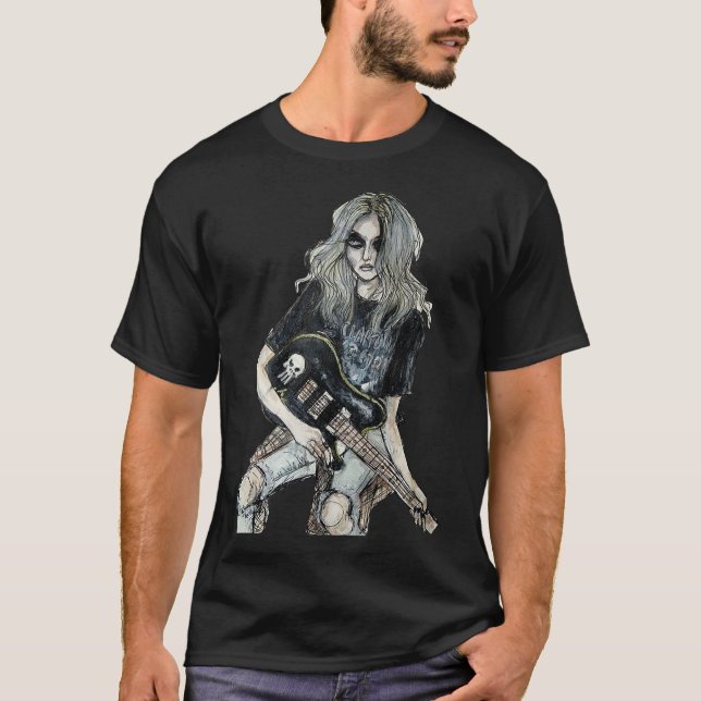 Camiseta El chica bonito tocando la guitarra (Anverso)