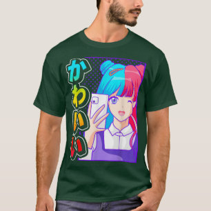 Camiseta El Chica De Anime Kawaii Se Trata En Japonés De Hi