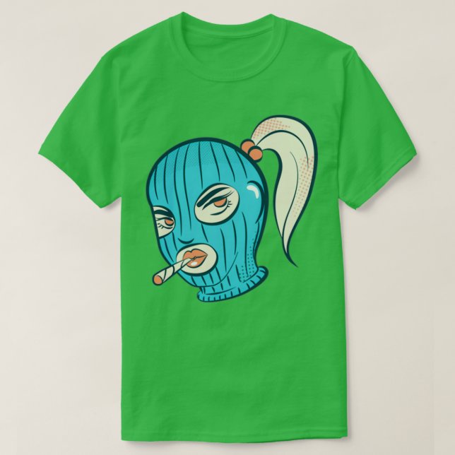 Camiseta El Chica de la máscara de esquí que fuma (Diseño del anverso)