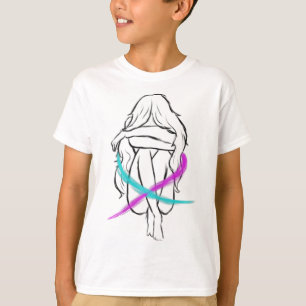 Camiseta El chica está llorando contra la prevención del su