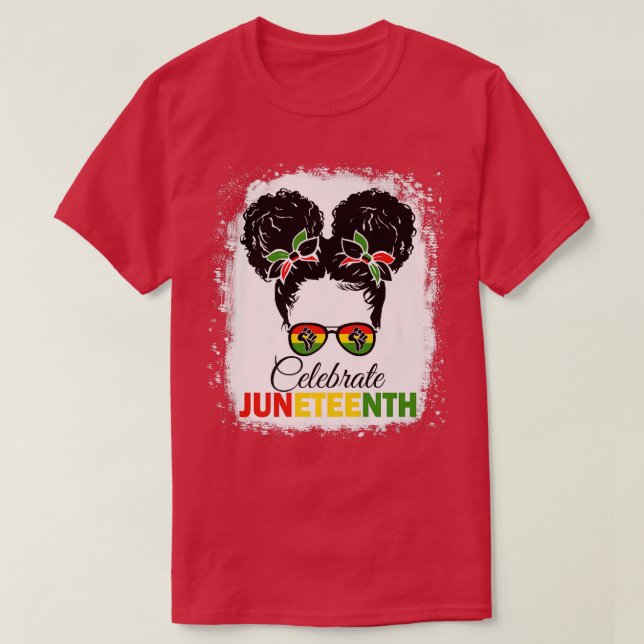 Camiseta El Chica negro Afro America Junetdecis celebra el  (Diseño del anverso)