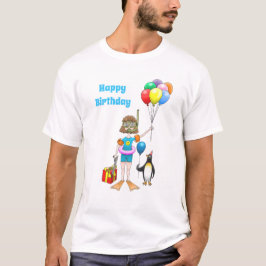 Camiseta El chica y el pingüino con globos