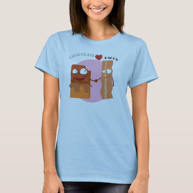 Camiseta el chocolate ama el tocino (Anverso)