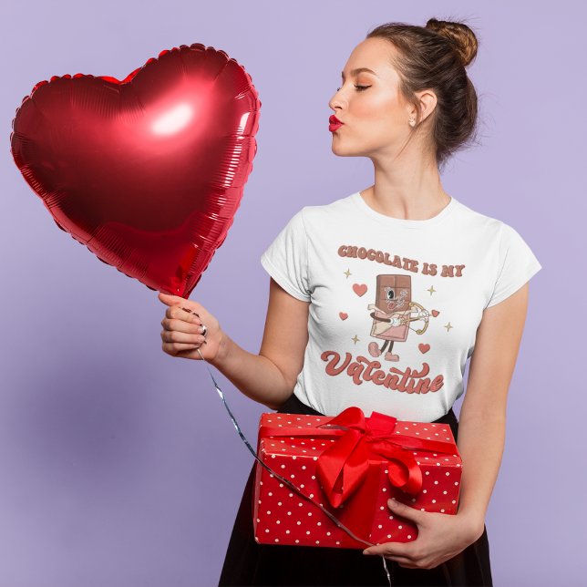 Camiseta El chocolate retro Valentine es mi San Valentín (Subido por el creador)