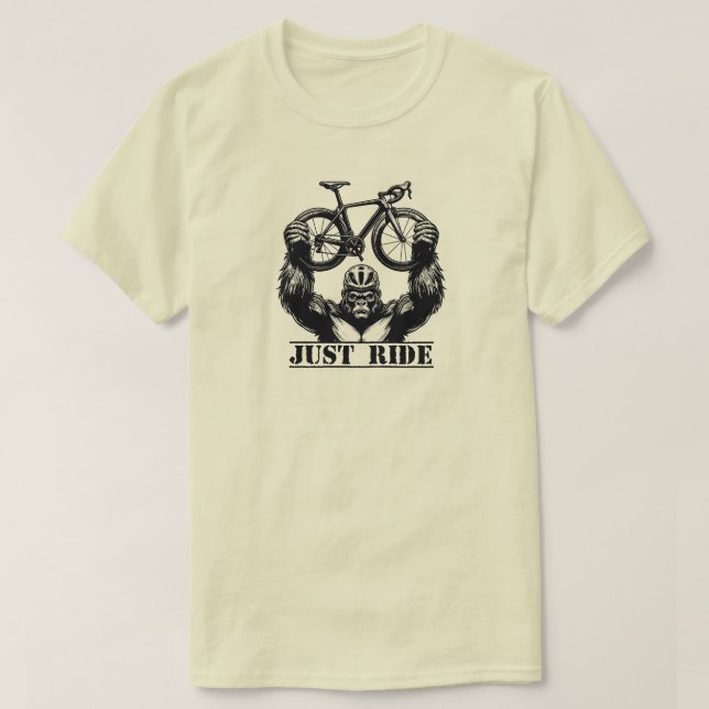 Camiseta El ciclismo acaba de conducir gorila (Diseño del anverso)