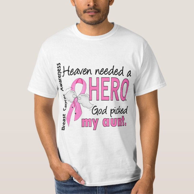Camiseta El cielo necesitó a un cáncer de la tía pecho del (Anverso)